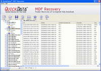 QuickData MDF Recovery screenshot