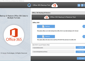 Aryson Office 365 Backup and Restore Tool screenshot