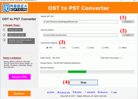 Regza OST to PST Converter screenshot