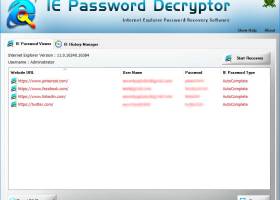 Password Decryptor for Internet Explorer screenshot