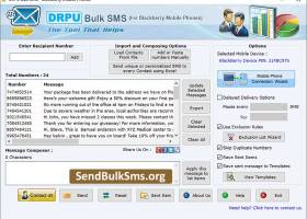 Send Bulk SMS for BlackBerry Mobile screenshot