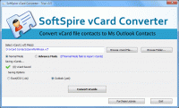 vCard into Outlook Import screenshot