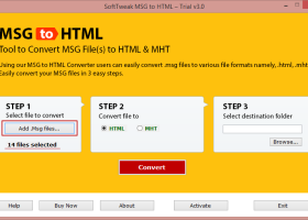 SoftTweak MSG to HTML screenshot