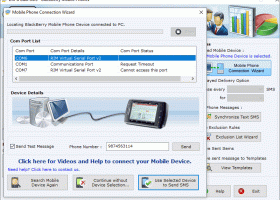 Bulk SMS Software for Blackberry Mobile screenshot