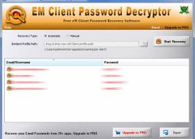 Emclient Password Decryptor screenshot