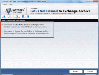 Lotus Domino to Exchange Archiving screenshot