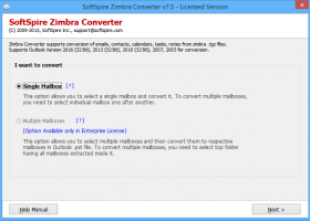 Zimbra Mailbox Backup to Outlook screenshot