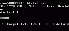 DBase to Text converter screenshot