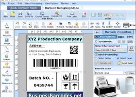 Barcode Label Font Design Application screenshot