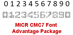 MICR CMC7 Font Advantage Package screenshot