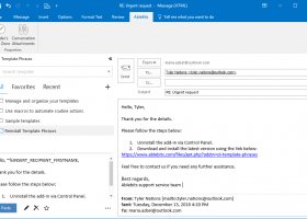 Template Phrases for Microsoft Outlook screenshot