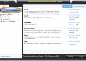 Tansee iPhone/iPod/iPad Message Transfer screenshot