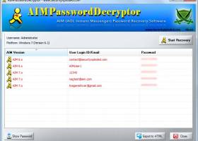 Password Decryptor for AIM Messenger screenshot