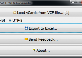 VCF to XLS Converter screenshot