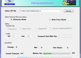 Atom TechSoft RAR Password Recovery screenshot
