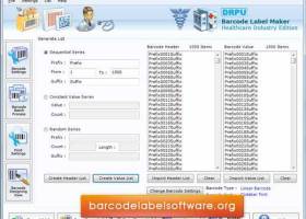 Healthcare Barcode Software screenshot