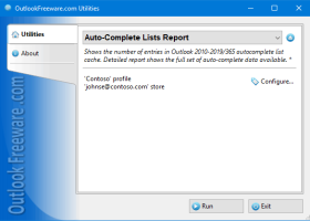 Auto-Complete Lists Report for Outlook screenshot