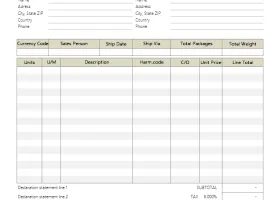 Commercial Invoice Template screenshot