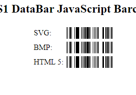 JavaScript GS1 DataBar Generator screenshot