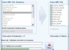 Convert MSSQL database screenshot