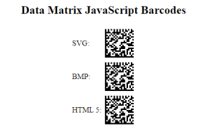 JavaScript Data Matrix Generator screenshot