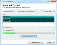 Import MSG to vCard screenshot