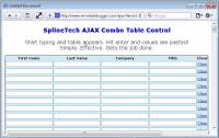 SplineTech AJAX Combo Table Control screenshot