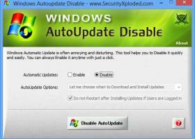 Disable Windows AutoUpdate screenshot