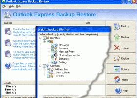 Outlook Express Backup Restore screenshot