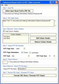 Advanced FoxPro To RTF Table Converter screenshot