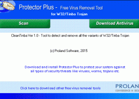 W32/Tinba Free Trojan Removal Tool screenshot
