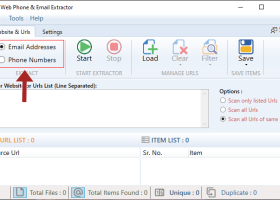 Web Phone and Email Extractor screenshot