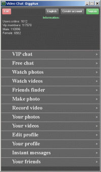Giggitus Instant messaging screenshot