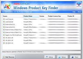 XenArmor Windows Product Key Finder screenshot