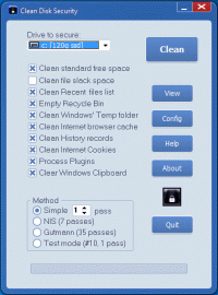 Clean Disk Security screenshot
