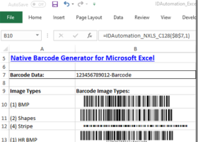 Excel Linear Barcode Generator screenshot