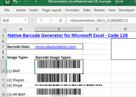 Excel Code 128 Barcode Generator screenshot