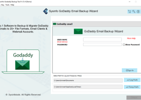 SysInfo Godaddy Email Backup screenshot