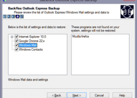 BackRex Outlook Express Backup screenshot