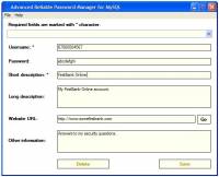 Advanced Rel. Password Manager MySQL screenshot