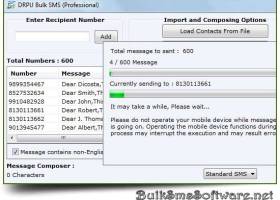 Mobile SMS Sending Software screenshot