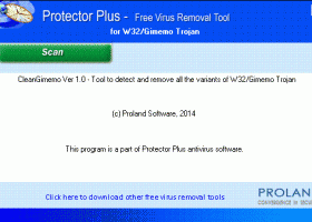 W32/Gimemo Free Trojan Removal Tool screenshot
