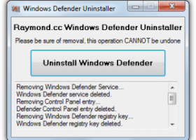 Windows Defender Uninstaller screenshot