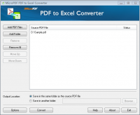 MicroPDF PDF to Excel Converter screenshot
