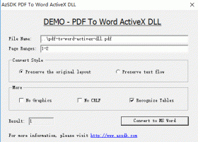 AzSDK PDF To Word ActiveX DLL screenshot