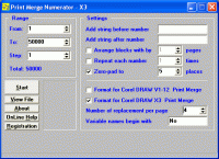 X3 Print Merge Numerator screenshot