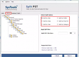 Split PST File screenshot