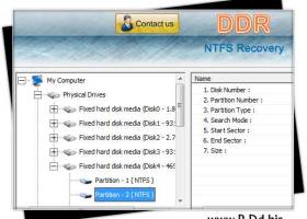 NTFS HDD recovery tool screenshot