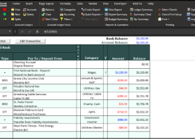 Checkbook for Excel screenshot