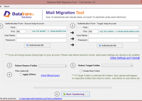 Datavare Mail Migration Tool screenshot